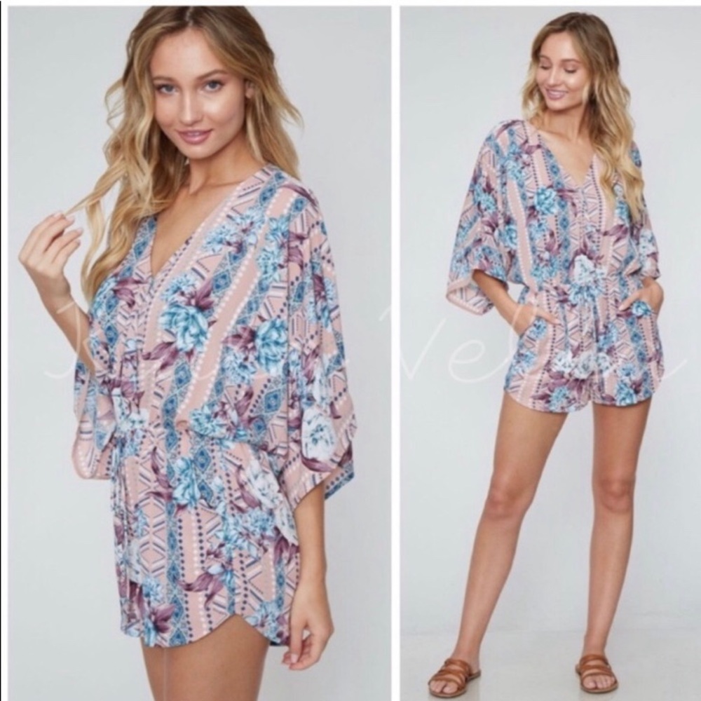 Mauve  floral romper